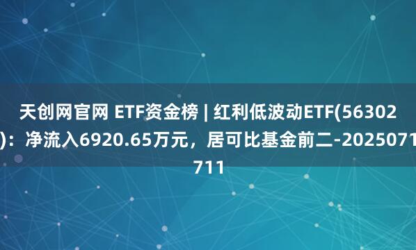 天创网官网 ETF资金榜 | 红利低波动ETF(563020)：净流入6920.65万元，居可比基金前二-20250711